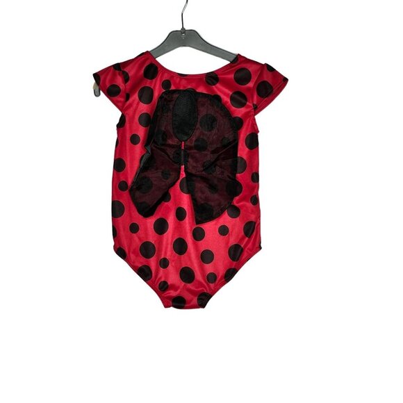 Crazy 8 Red Black Lady Bug Wings Short Sleeve Leotard Costume 4 5 "Years NWT - Picture 5 of 6